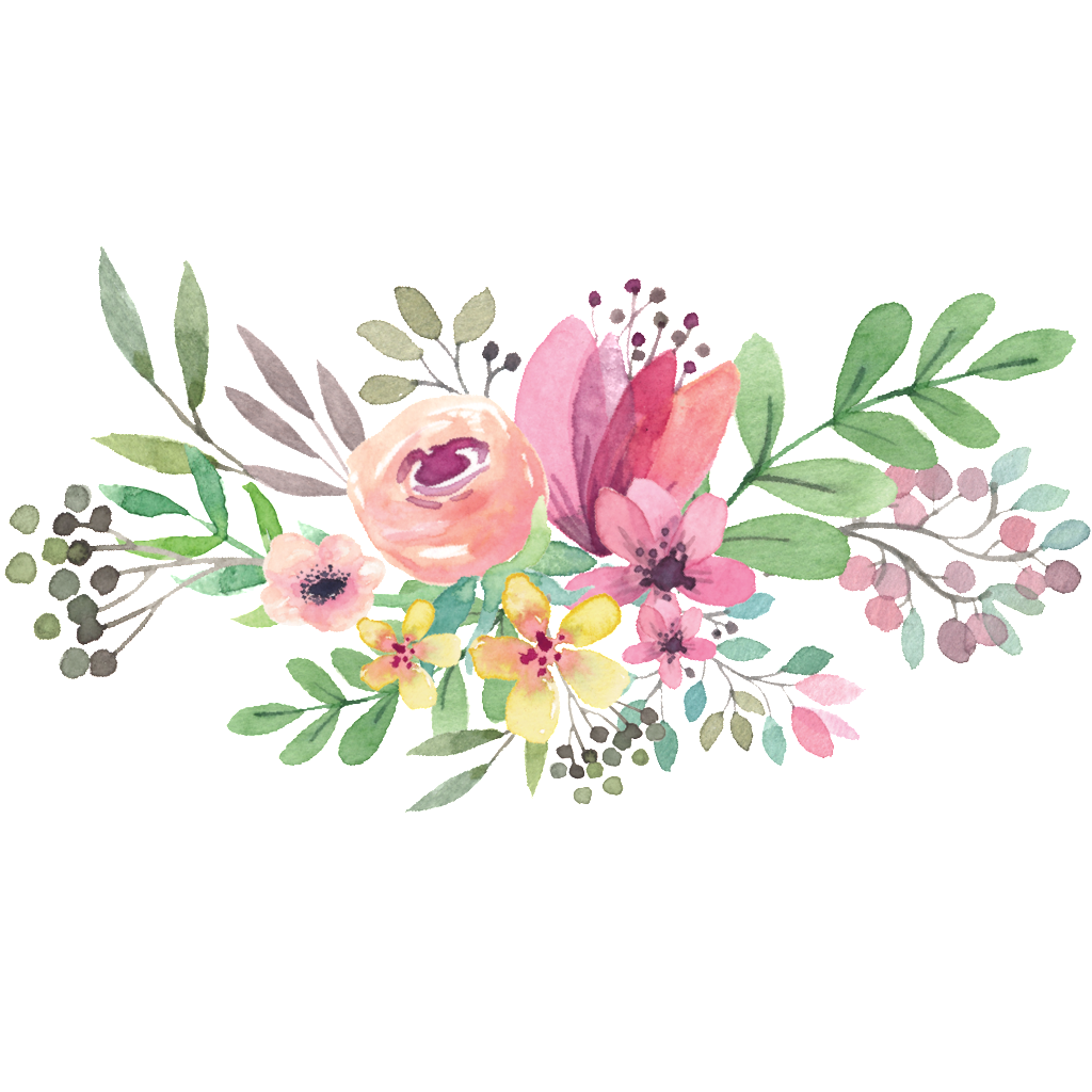 1024x1024 Watercolor Flower Circle Png