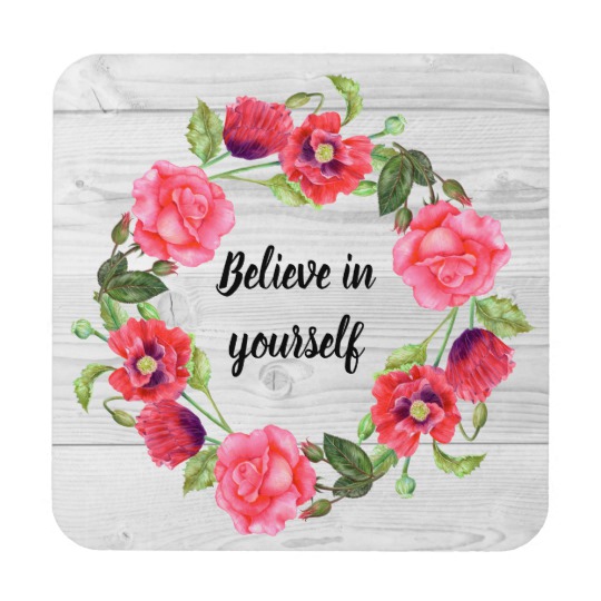 540x540 Watercolor Red Amp Pink Flowers Circle Wreath Design Beverage