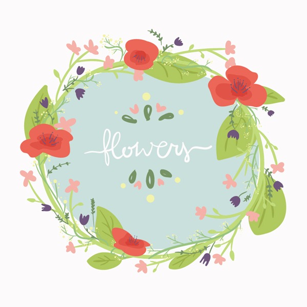 600x600 Watercolor Floral Circle Background Vector Graphics My Free