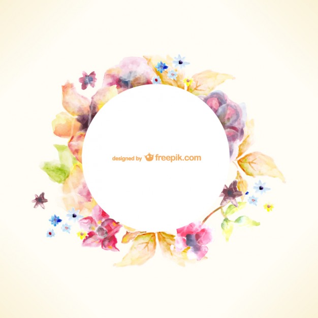 626x626 Watercolor Floral Wreath Vector Free Download