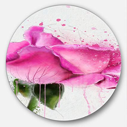 425x425 Designart Mt14028 C23 Beautiful Pink Rose Watercolor Flower Circle
