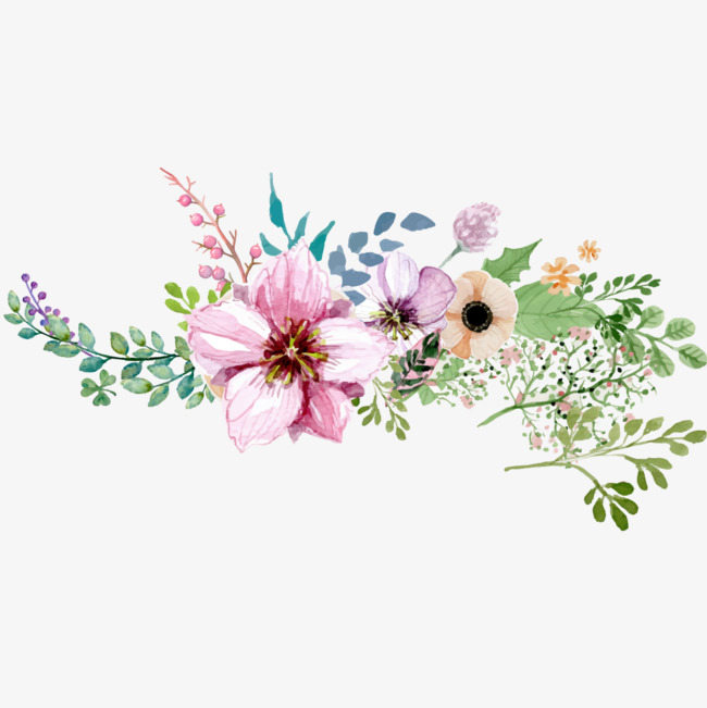 650x651 Hand Painted Watercolor Flower Decoration Pattern, Watercolor