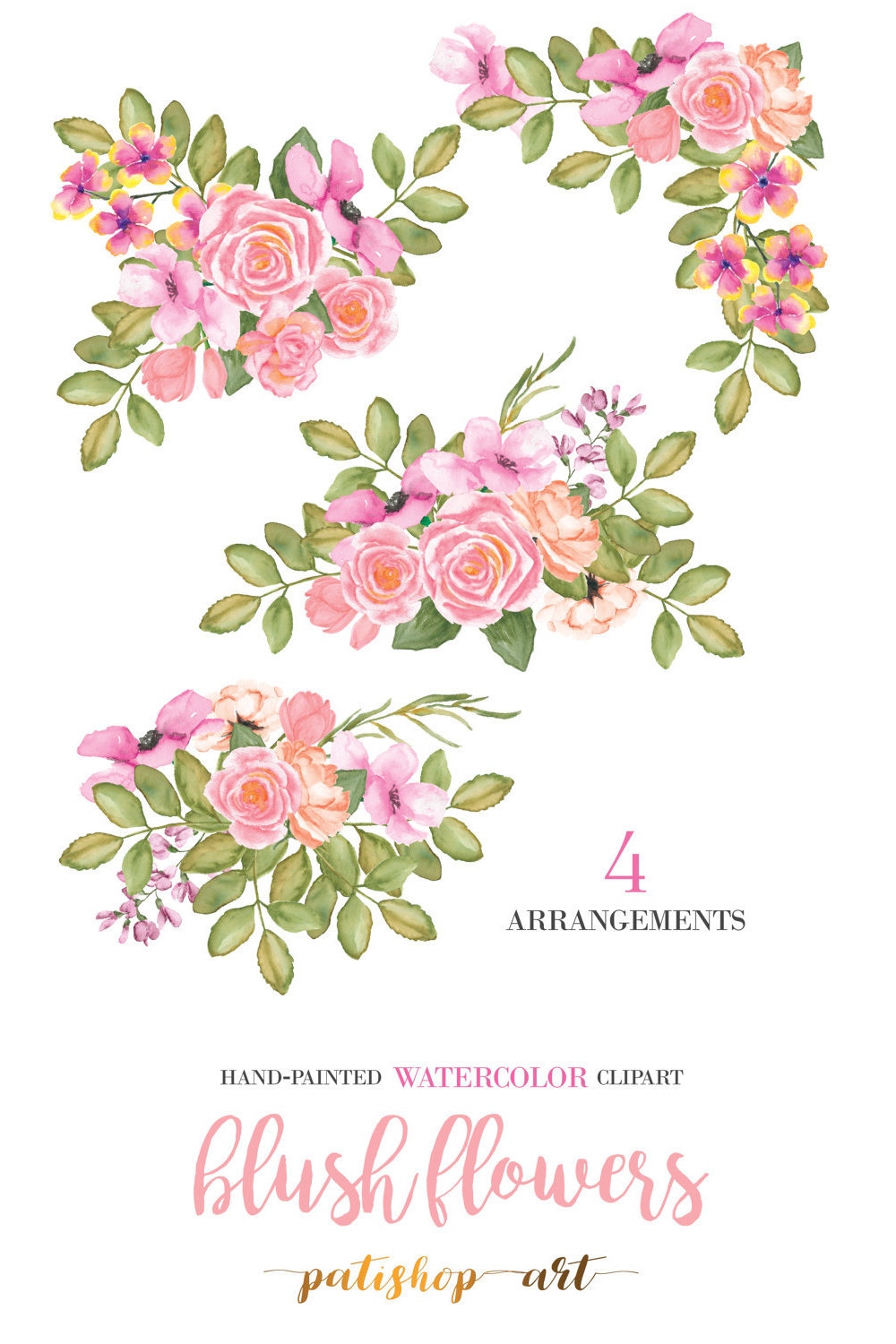 1000x1500 Watercolor Flower Arrangements Best Of Blush Flowers Watercolor