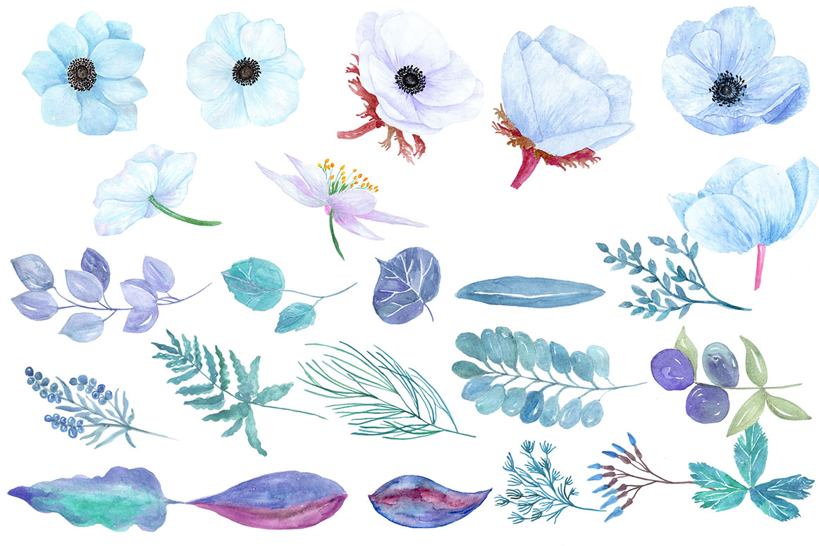 1162x775 Blue Watercolor Flowers Clipart By Chil Design Bundles