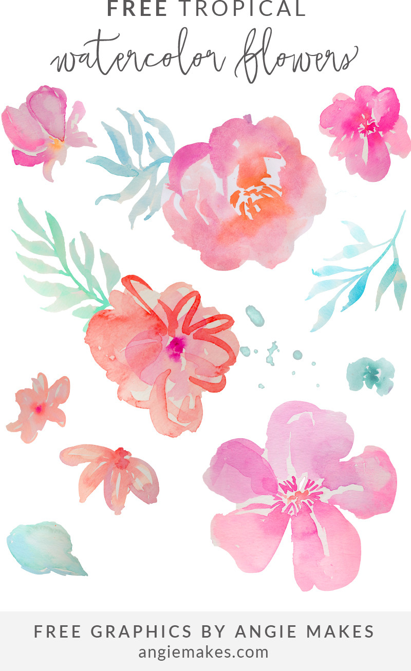 800x1306 Thank You Clipart Free New Free Tropical Watercolor Flower Clip