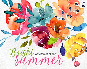 340x270 Watercolor Flowers Etsy