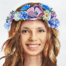 220x220 Put Your Face In A Girl With Flower Crown Painting Template