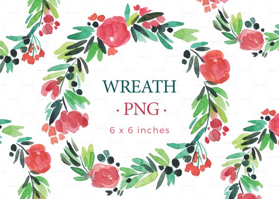 570x407 Wreath Watercolor Wedding Crown Clipart Watercolor Floral