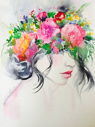 375x500 Floral Crown Painting By Lana Moes Saatchi Art