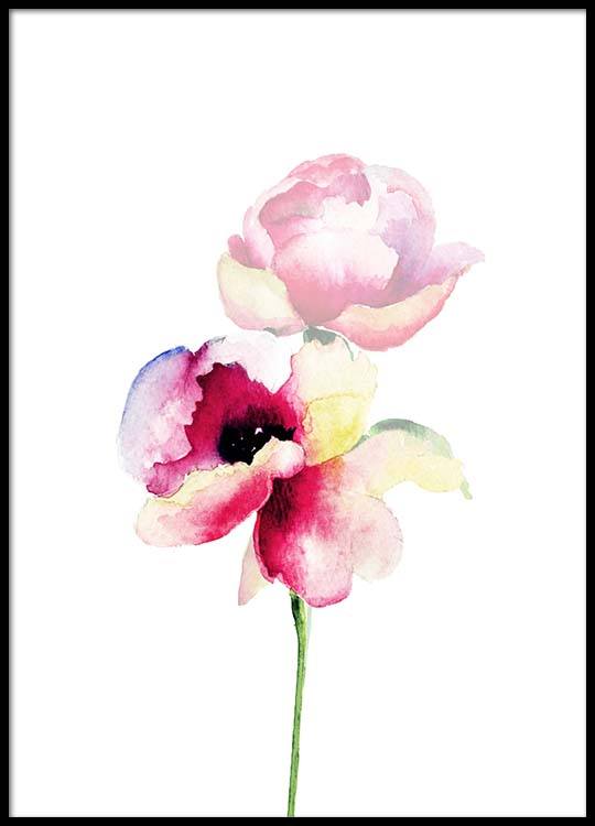 540x750 Watercolor Flower One Poster