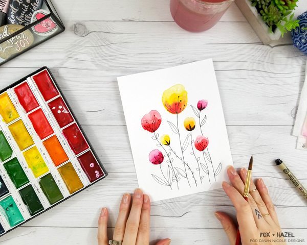 600x480 Easy Watercolor Flowers Step By Step Tutorial Dawn Nicole