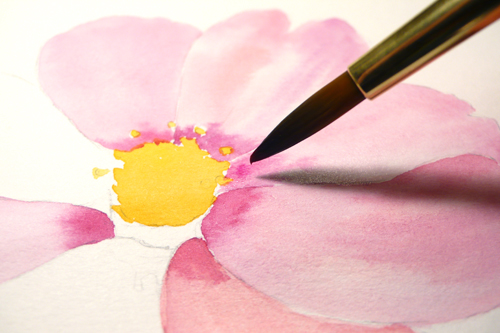 500x333 Paint Draw Paint, Learn To Draw Water Color Basics A Cosmos Flower