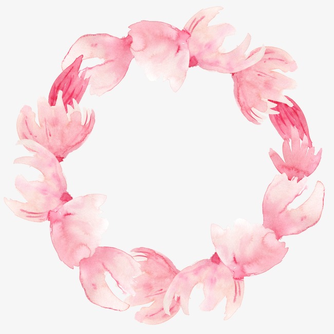 650x650 Ring Watercolor Flowers, Watercolor Clipart, Pink Flowers, Drawing