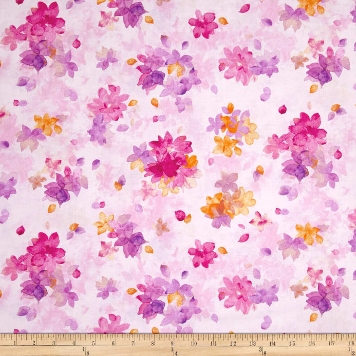 693x693 Qt Fabrics Soiree Spaced Watercolor Floral Pale Pink