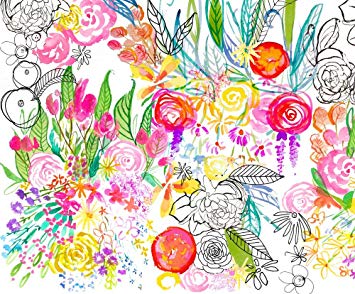 355x294 Watercolor Floral Fabric