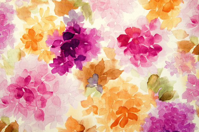 640x424 Watercolor Fabric Floral Purple Orange
