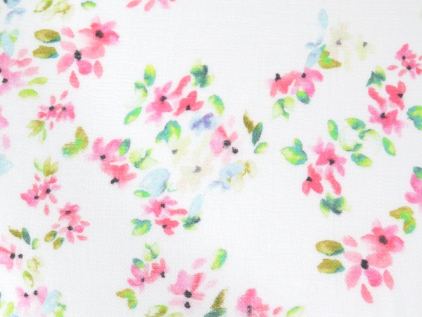600x450 Watercolor Flowers Printed Gauze Fabric