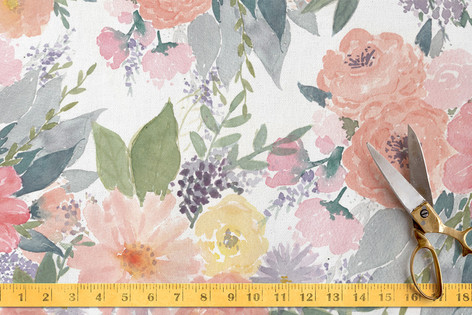 472x315 Bold Watercolor Floral Fabric By Qing Ji Minted