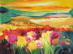 300x223 Hand Painting Balinese Flower Field 250 Ebay