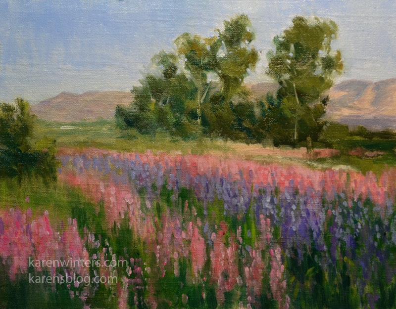 800x625 California Impressionist Flower Field Landscape Painting By Artist
