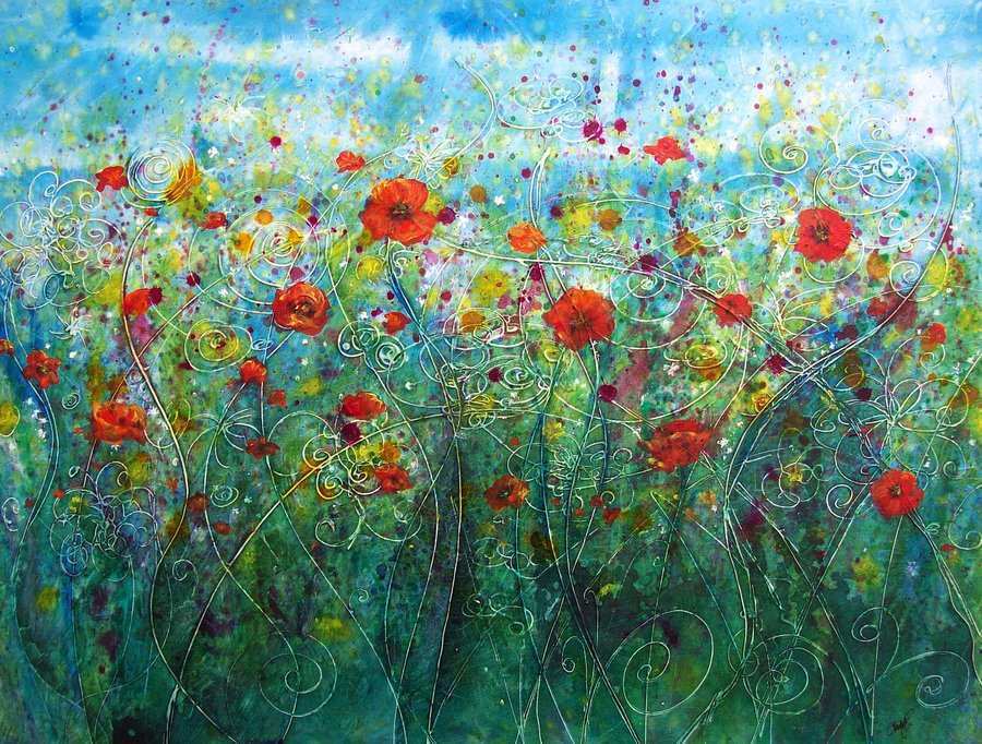 900x682 Field Of Flowers Painting Inspirational Field Flowers Print Of