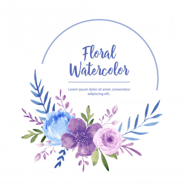 626x626 Watercolor Flower Frame Wreath Vector Premium Download