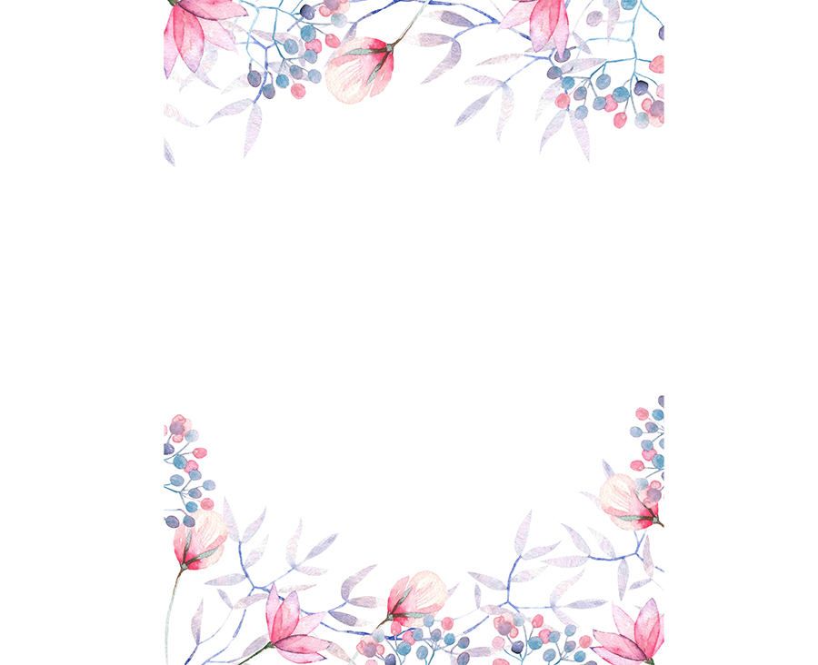 900x732 Watercolour Flower Frame Background Clip Art Graphic Design