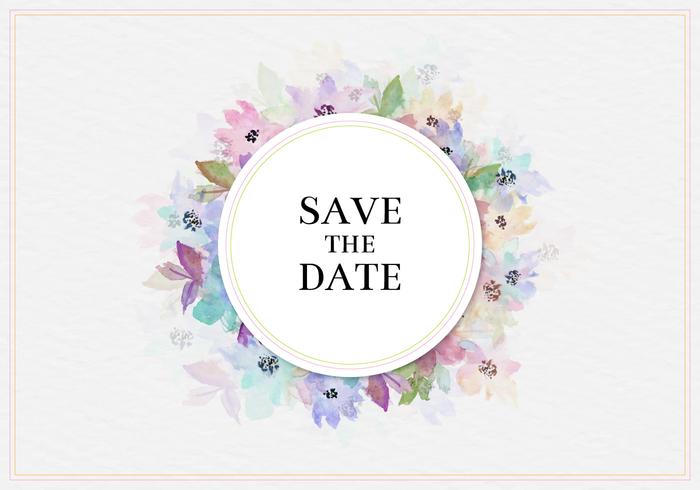 700x490 Free Vector Save The Date Watercolor Floral Frame