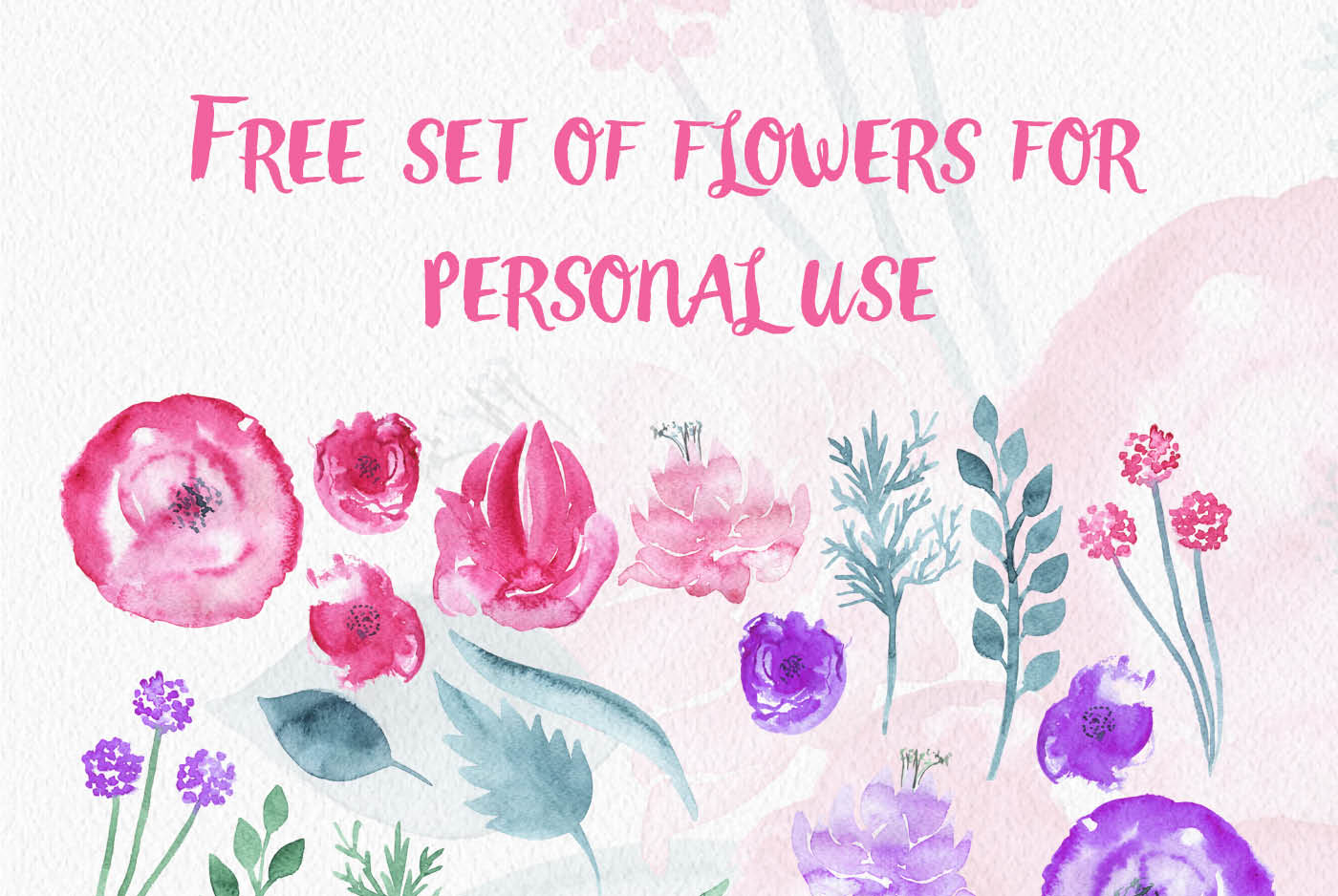 1400x938 Free Watercolor Flowers By Thehungryjpeg