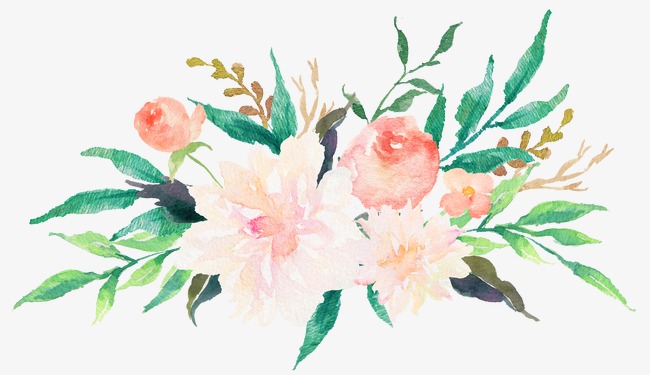 650x375 Colored Watercolor Flowers, Watercolor Clipart, Watercolor, Pale