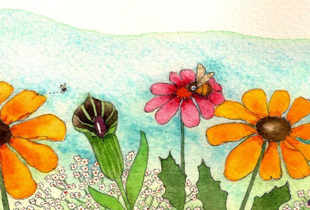 640x433 How To Paint Garden Watercolor Paintings