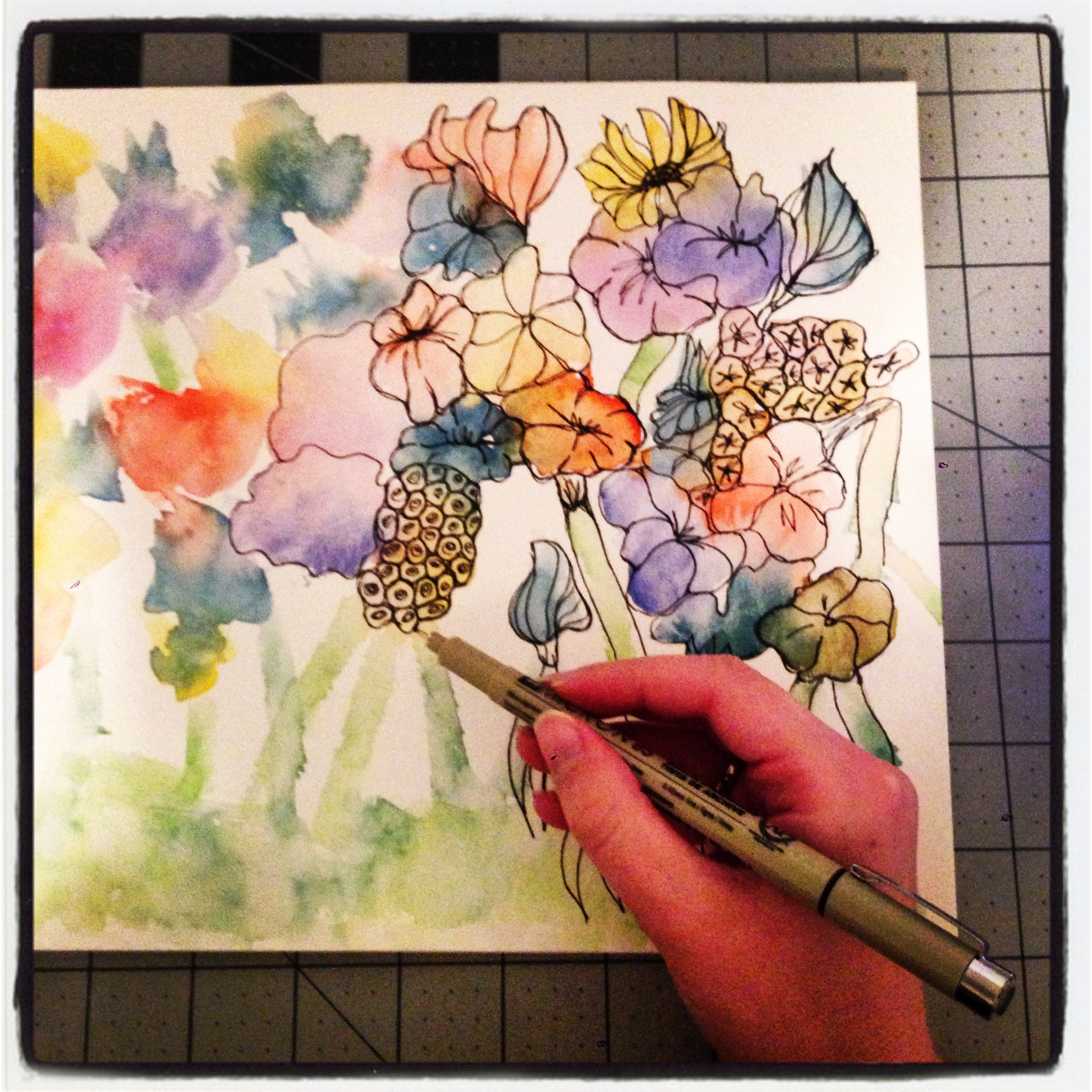 2448x2448 Project Diy Watercolor Flowers The Amateur Librarian