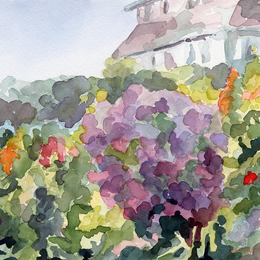900x900 Purple Blossoms Monets Garden Watercolor Paintings Of France