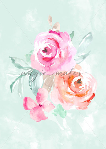 429x600 Watercolor Flower Invitation Template Background. Watercolor