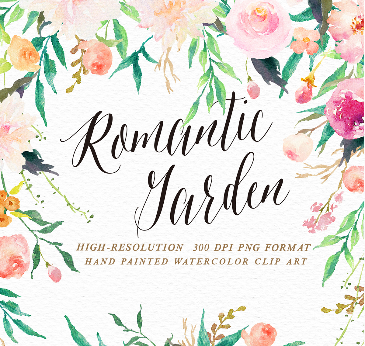 1200x1138 Watercolor Flower Clip Art Romantic Garden On Behance