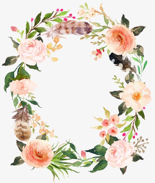 650x768 Fresh Pink Flowers Garland, Watercolor Flowers, Guirnalda De La