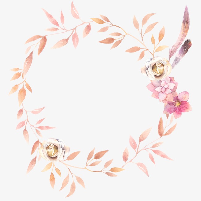 650x650 Hand Painted Watercolor Flower Garland, Watercolor Clipart, Flower