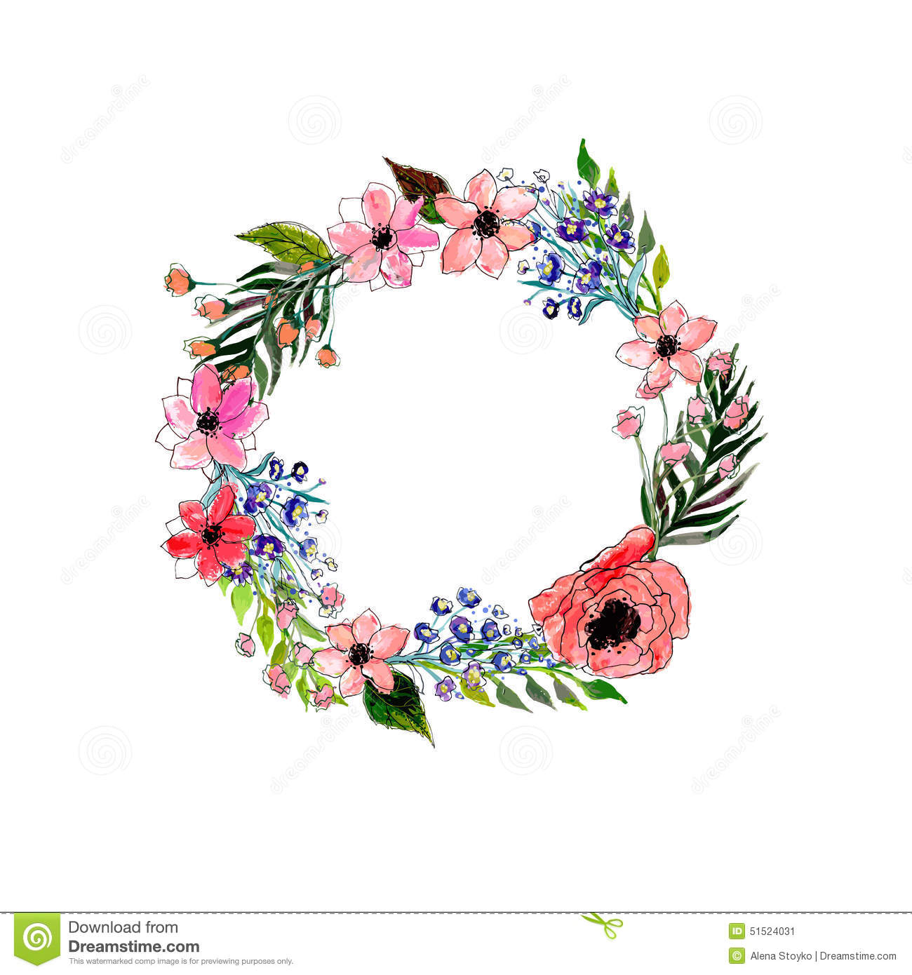 1300x1390 Collection Of Watercolor Floral Wreath Clipart High Quality