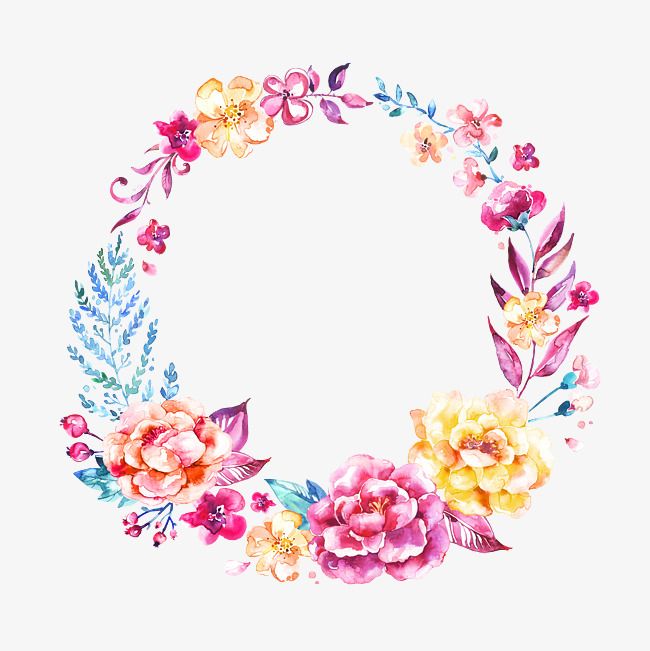 650x651 Beautiful Hand Painted Watercolor Flower Garland Flower