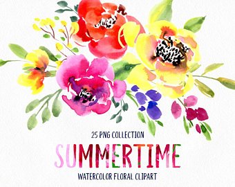 340x270 Watercolor Flowers Etsy