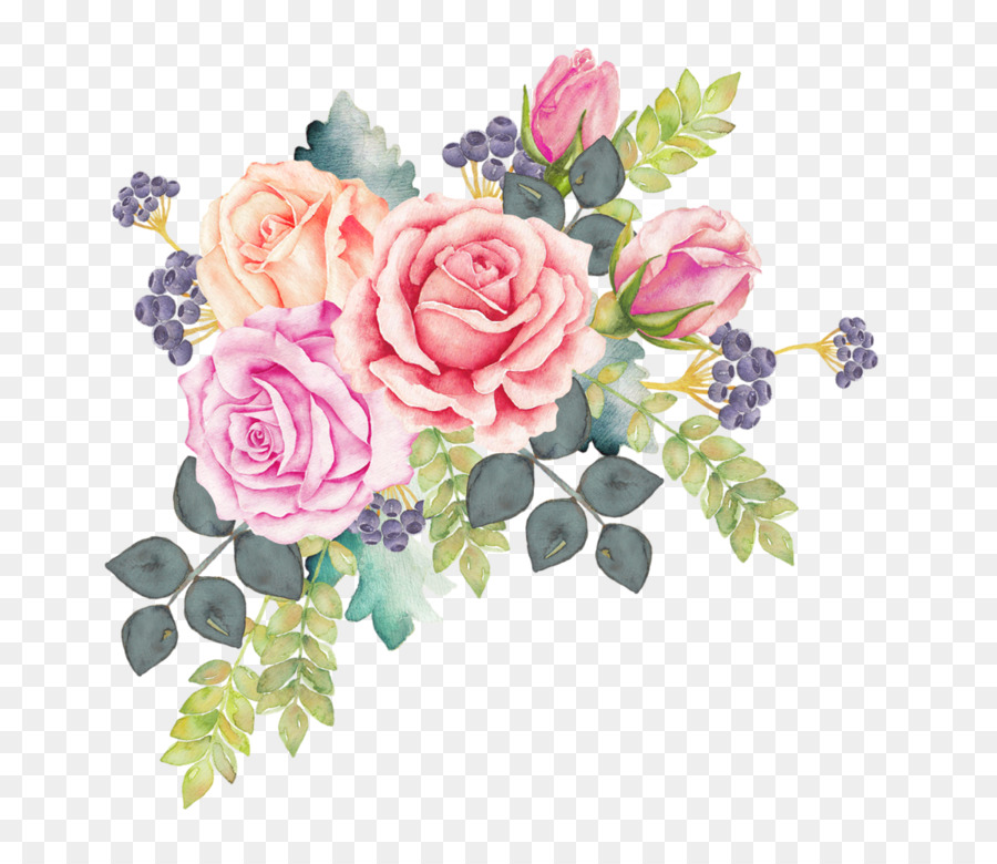 900x780 Download Watercolour Flowers Watercolor Painting Rose Clip