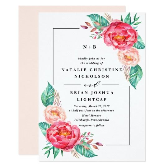 540x540 Floral Wedding Invitations 15 Best Watercolor Flower Wedding