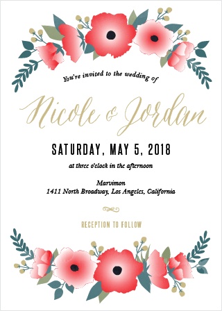 320x448 Watercolor Wedding Invitations