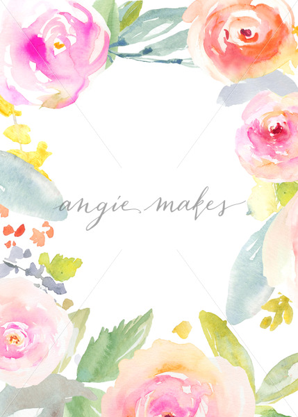 429x600 Adorable, Blank Painted Flower Invitation. Create Your Own Floral
