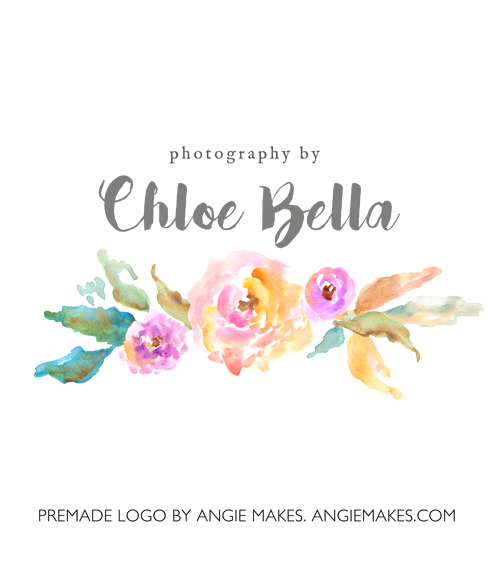500x573 Modern Watercolor Flower Logo