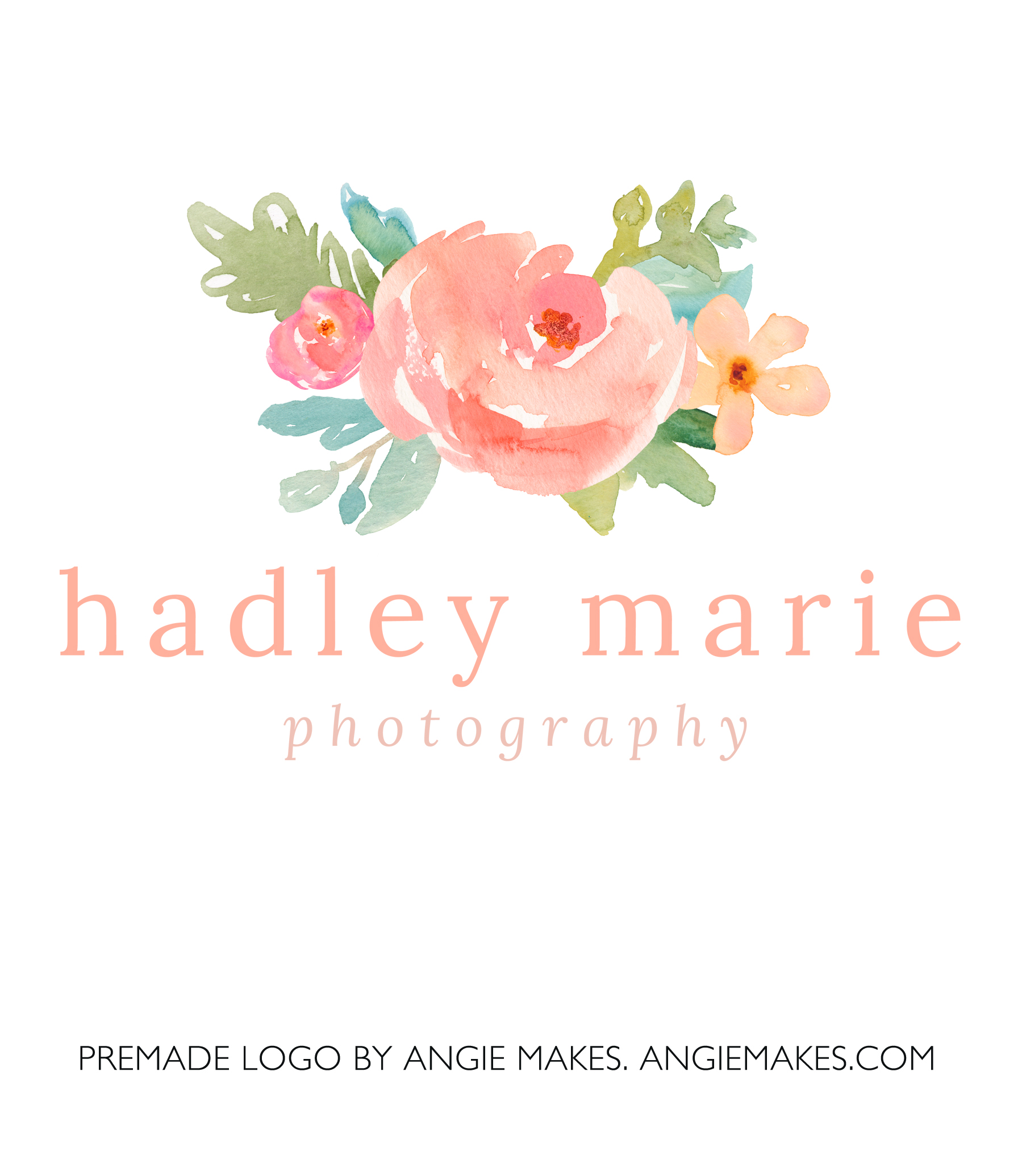 1806x2070 Premade Watercolor Flower Logo