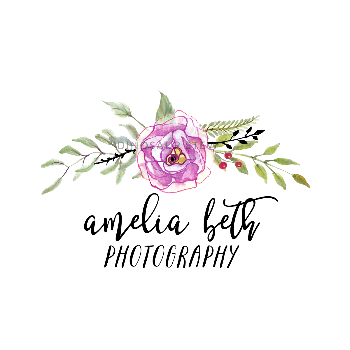 1200x1200 Purple Watercolor Floral Logo