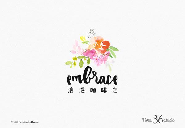 600x417 Watercolor Floral Logo Design By The Paris Studio, Madame Levasseur