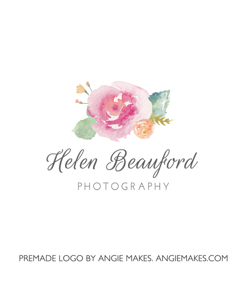 500x573 Watercolor Flower Logo