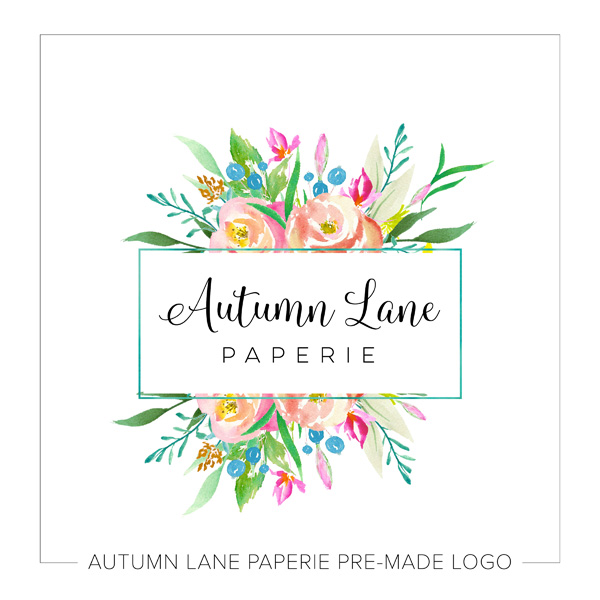 600x600 Watercolor Rectangle Amp Flowers Logo